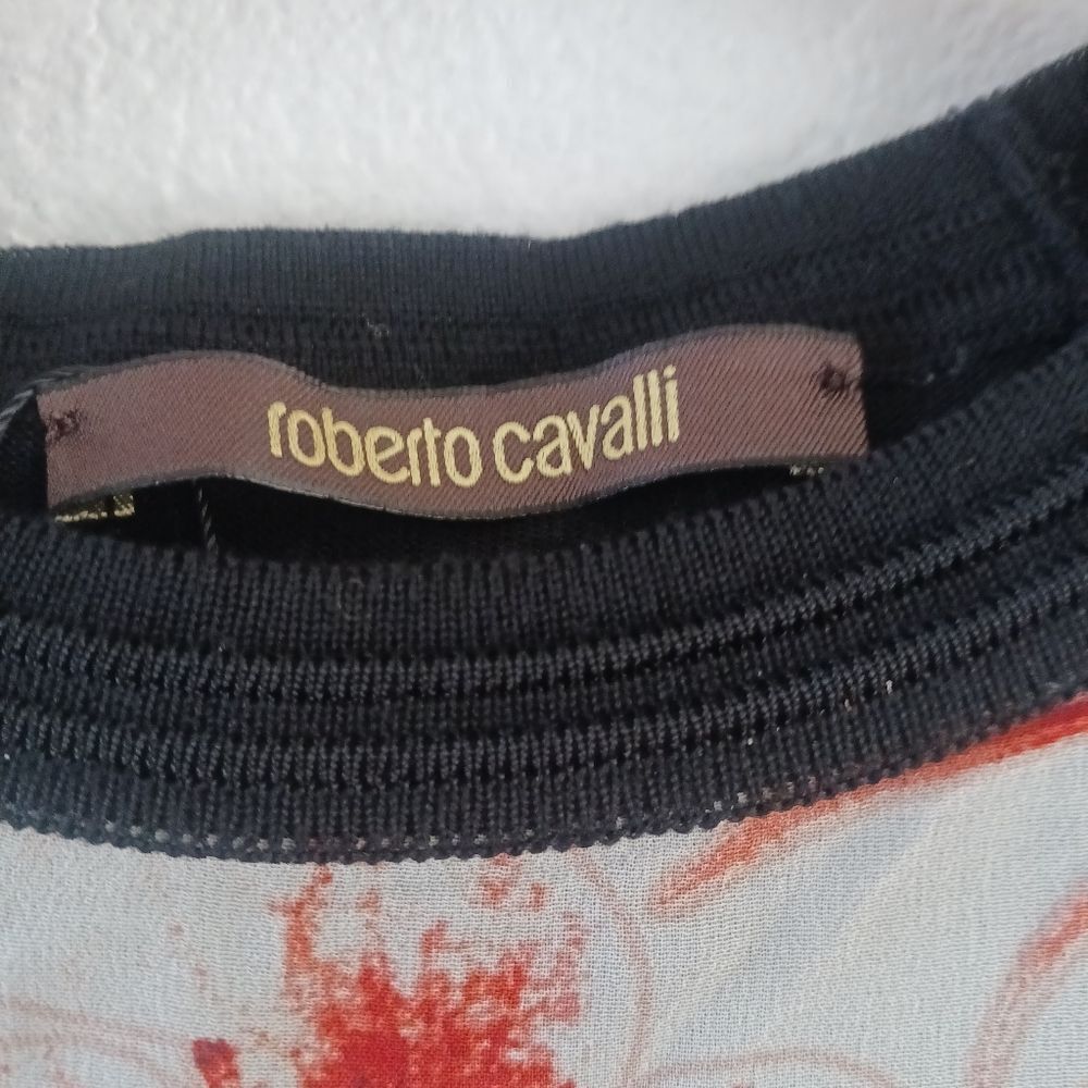 Roberto Cavalli Multicolor foliage Printed Silk & Knit Sleeveless size 42/6 - Picture 4 of 6